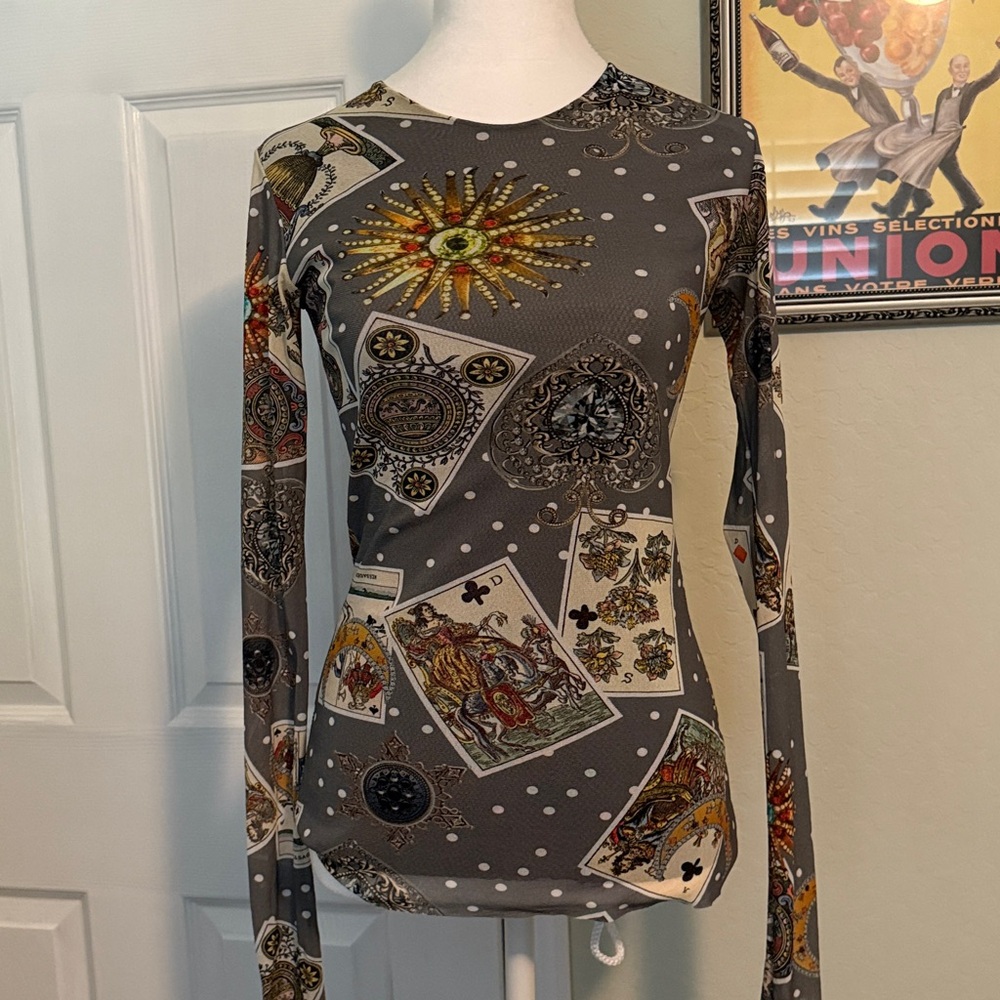 Petit Pois Long Sleeve Mesh Top